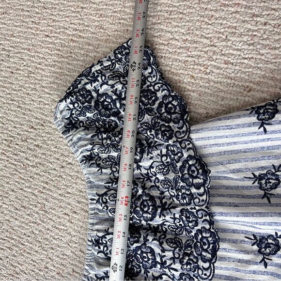 Entro Embroidered Bohemian Striped Floral Top - Picture 6 of 8